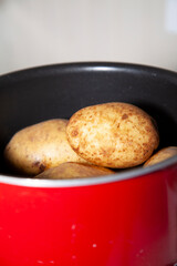 Whole Potatoes in a Pan