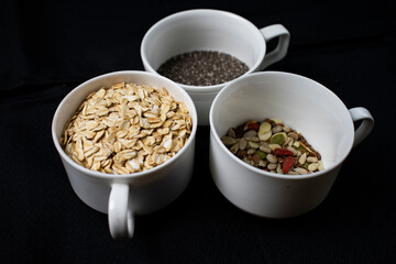 oatmeal and seed mix for breakfast