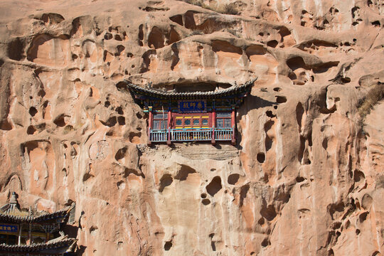 Matisi Temple details, building in the rock face