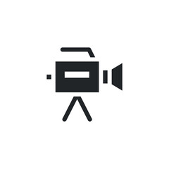 Video camera glyph icon for web template and app. Vector illustration. design on white background. EPS 10