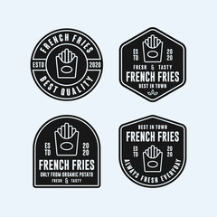 Fototapeta na wymiar French fries vector logo design collection