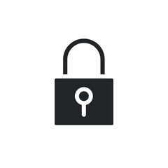 Close padlock glyph icon for web template and app. Vector illustration. design on white background. EPS 10