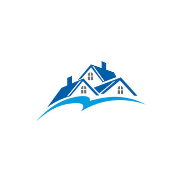 Houses and homes on sale and rent isolated real estate buildings logo. Vector cottages, private property