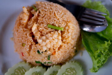 Fried rice with squid