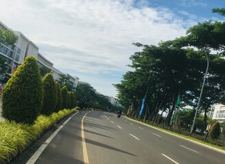Go green road in the countryside