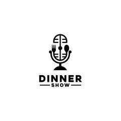 Food Podcast Logo Design Vector