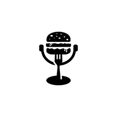 Food Podcast Logo Design Vector