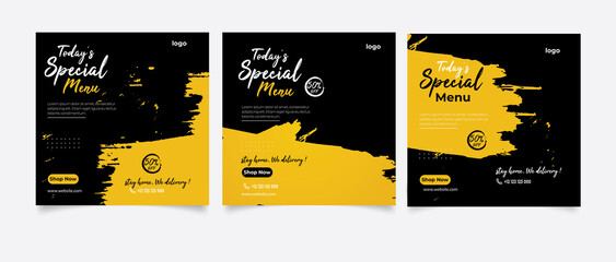 social media instagram post template. Suitable for Social Media Post Restaurant and culinary Promotion.