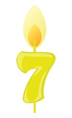 Obraz premium 7歳のお誕生日のキャンドル