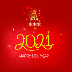 Fototapeta na wymiar Happy New Year 2021 vector illustration for banner, flyer and greeting card
