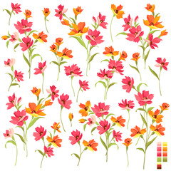Beautiful flower illustration material collection,