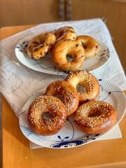 bagels on a plate