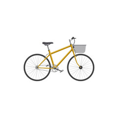 Delivery bicycle, fixed-gear bike vector isolated icon. Transportation item, delivering mail transport
