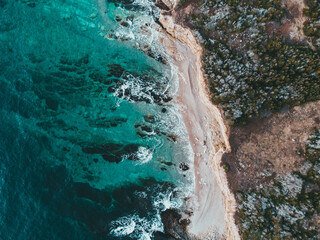 Fototapeta na wymiar Abstract aerial of the rocky atlantic coast of newfoundland