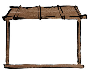 屋台風の和風手書きフレーム