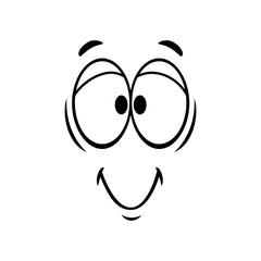 Positive emoji symbol isolated kind line art emoticon. Vector hand drawn smiley happy grimace