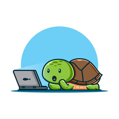cute turtle watching a movie.