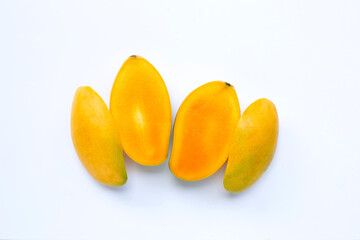 Tropical fruit, Mango  on white background.