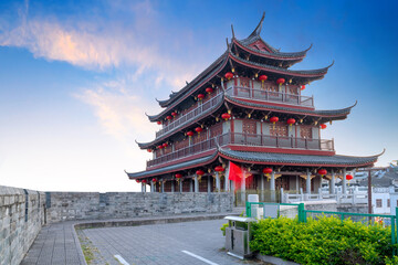 Ancient city and city wall ruins in Chaozhou, Guangdong Province, China.