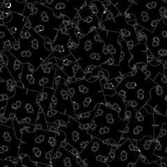 Black and white grunge background seamless pattern