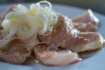 Fresh raw Pork neck meat ready for cooking