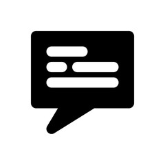 Glyph style speech bubble user interface icon