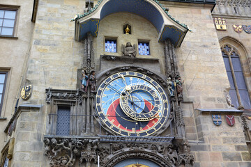 prague vintage clock, astronomy, time, architecture
