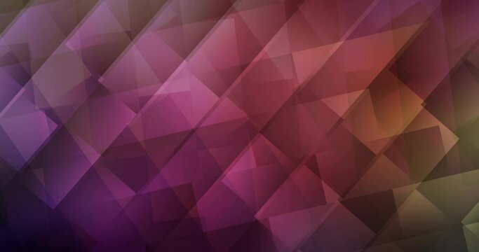 4K looping dark pink, yellow video sample in rectangular style. Holographic abstract video with cubs, rectangles. Clip for your commercials. 4096 x 2160, 30 fps.