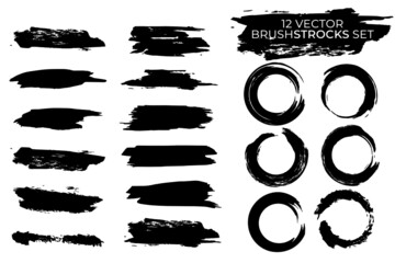 Set of vector brush strocks