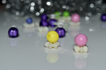 colourful balls on a table