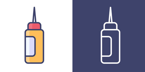 Sauce or Soy Sauce or Ketchup bottle Filled Line and Outline for your website design, icon, logo, app. Vector Premium EPS10