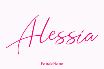  Alessia Female Name in Beautiful Cursive Typography Pink Color Text  © Image Lounge