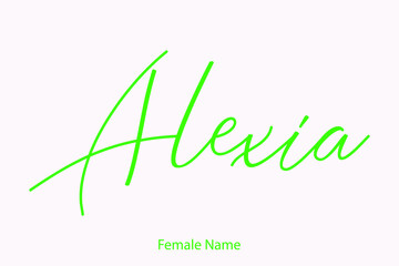 Alexia Female Name Elegant Cursive Typography Orange Color Text 