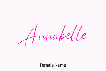 Annabelle Female Name in Beautiful Cursive Typography Pink Color Text 