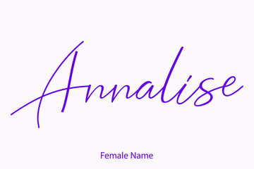 Annalise Female Name in Beautiful Cursive Typography Purple Color Text 