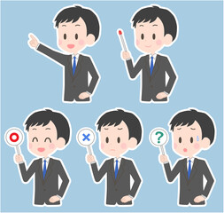 スーツの男性　ポインター　セット
