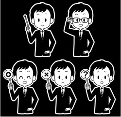 スーツ姿の男性　ポインター　セット