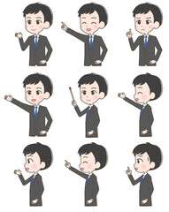 スーツの男性　表情セット