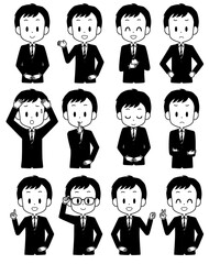 スーツの男性　表情セット