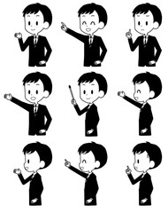スーツの男性　表情セット
