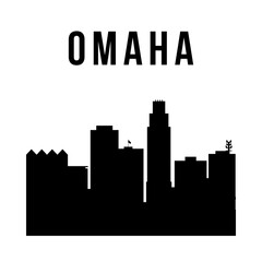 Omaha city simple silhouette. Modern urban background. Vector skyline.