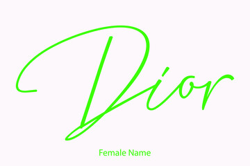 Female name - in Stylish Lettering Cursive Typography Green Color Text