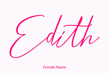 Edith Female name - in Stylish Lettering Cursive Typography Text Light Pink Background