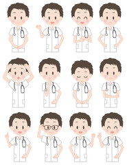 看護師　表情セット