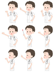 看護師　表情セット