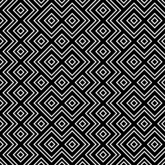 Geometric shapes made of black stripes on a white background. Simple design in geometric composition. Seamless pattern. Vector illustration for web design or print.