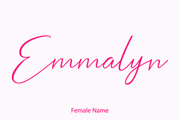 Fototapeta premium Emmalyn Female Name - in Stylish Lettering Cursive Typography Text