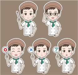 Fototapeta premium パティシエ ポインター セット