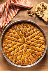 turkish baklava with walnut