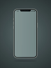 Apple iPhone 12 pro max silver realistic vector device mockup